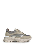 Beige Suede Sneakers with Tractor Sole