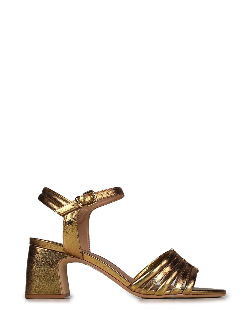 Gold Leather Sandal with Straps