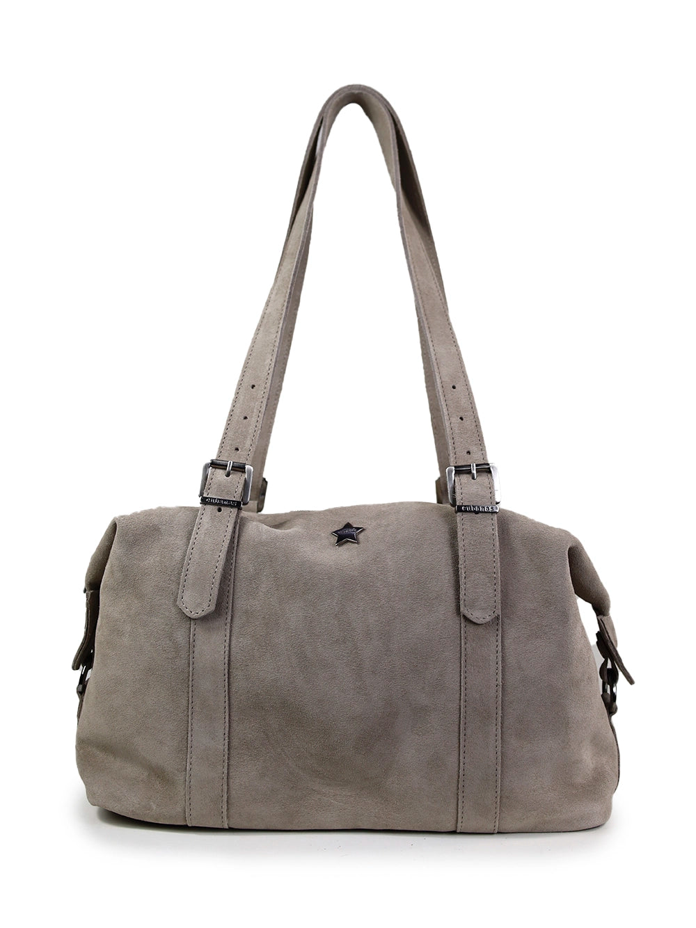 Grey Suede Shoulder Bag