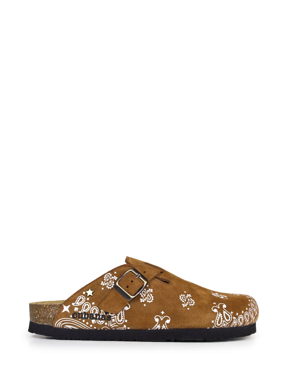 Sandalo Maria in camoscio marrone e fantasia Paisley