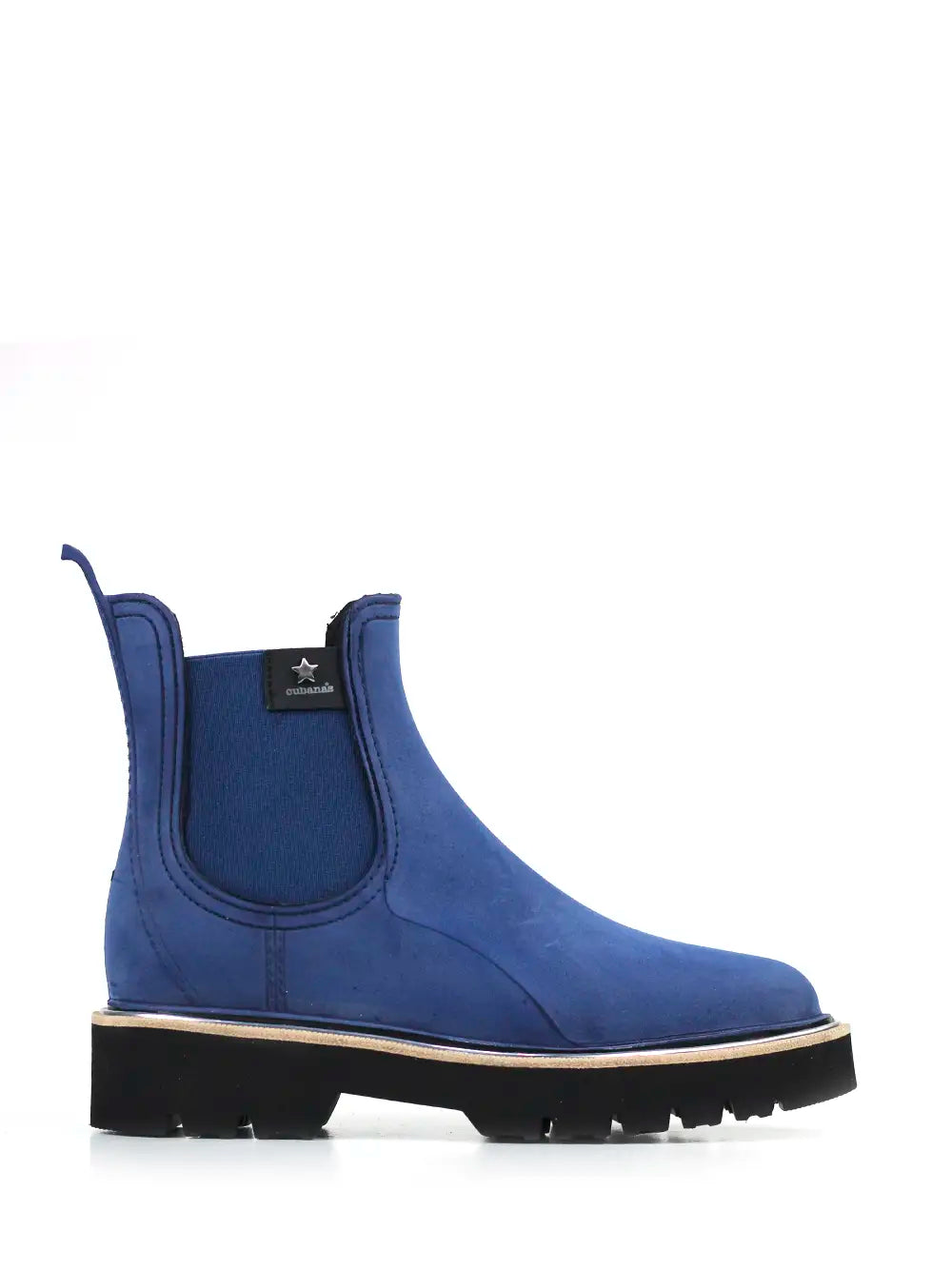 Galoche bleue avec finition nubuck