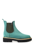 Galoche verte avec finition nubuck