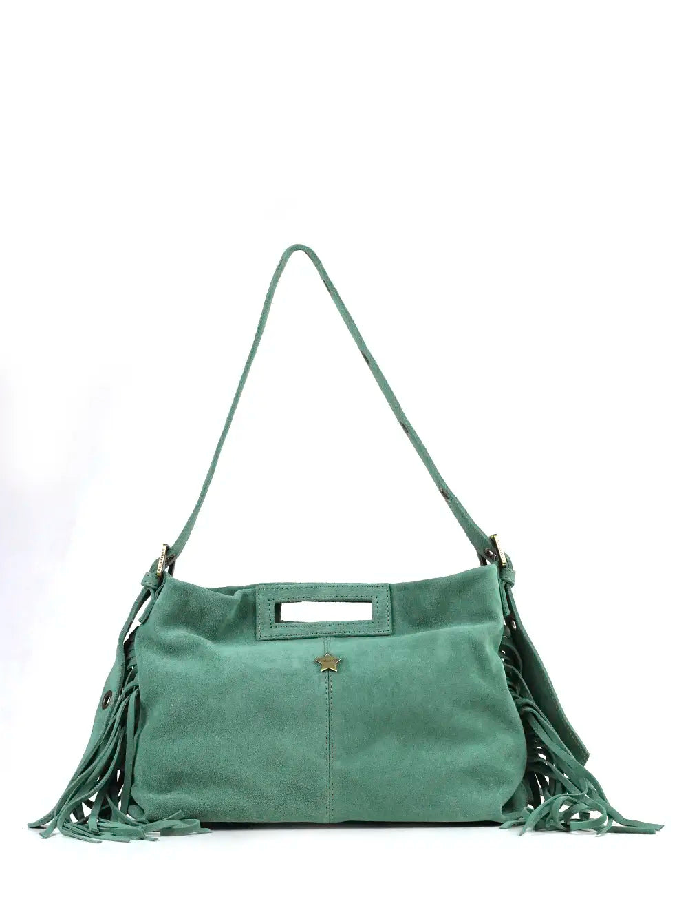Mala em Camurça Verde e Franjas