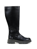 Schwarzer High-Top-Lederstiefel