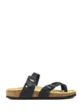 Nazare Sandals in Black Leather with Straps