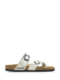 Nazare Sandal in Off-White Leather with Straps