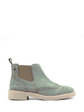 Green Suede Boot with Beige Sole