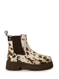 Brown Boots with Cow Print