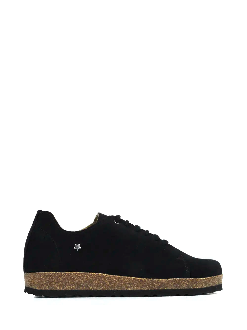 Olga Black Suede Lace-Up Sneakers