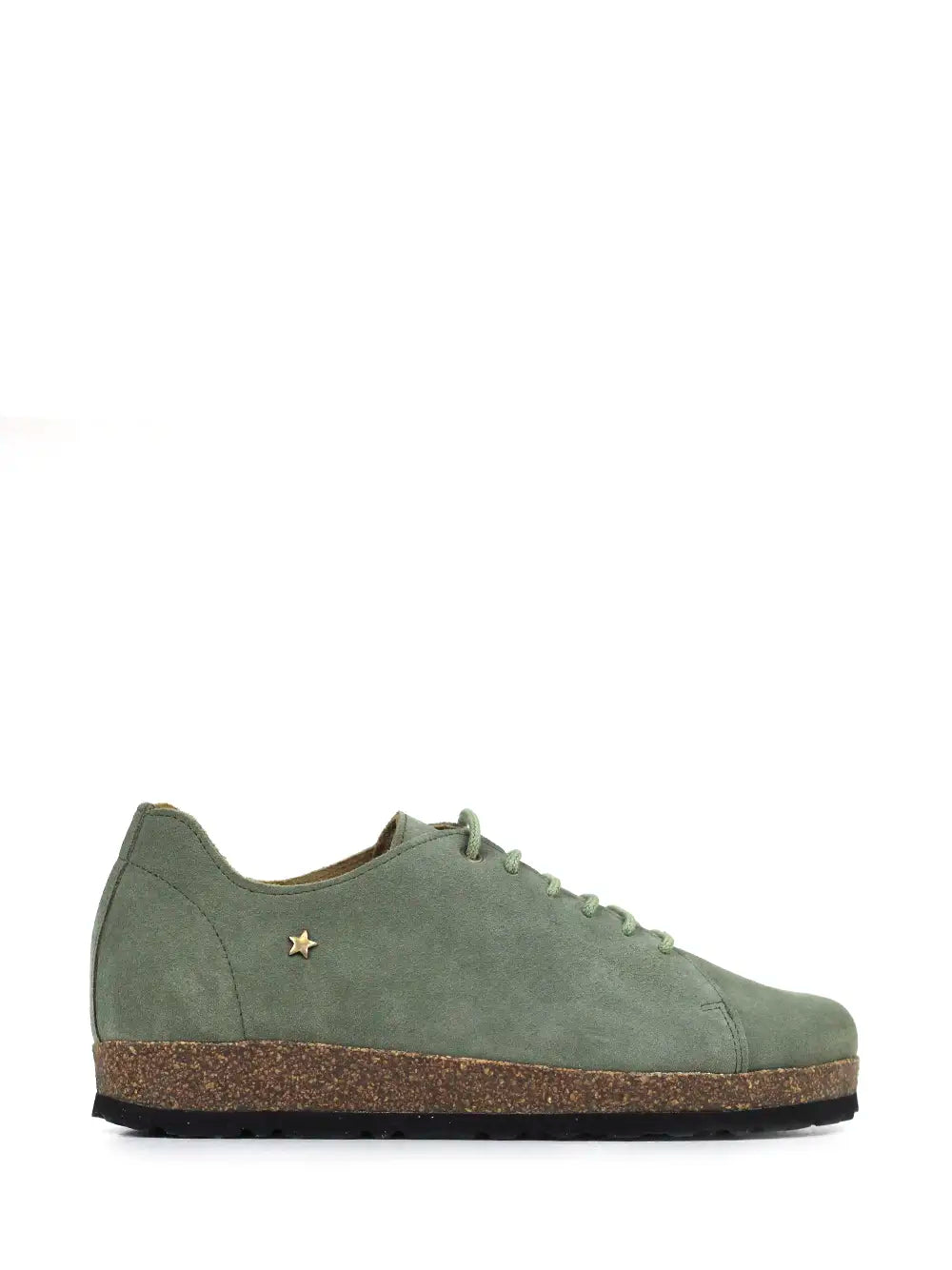 Olga Green Suede Trainers with Laces