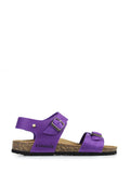 Sandalia Olivia de Piel Morada con Dos Tiras