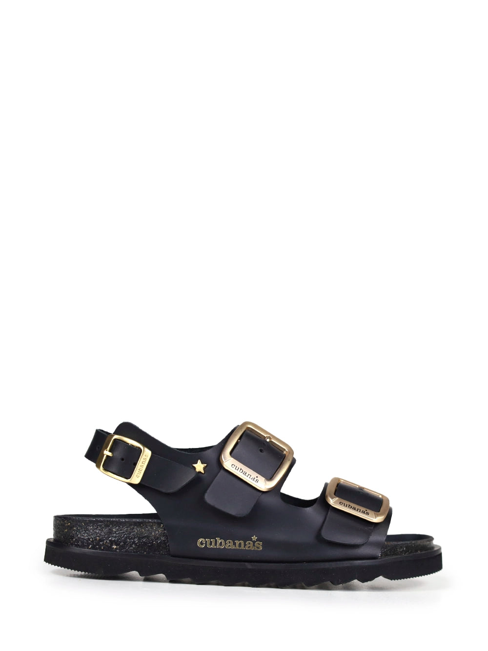 Black Olívia Leather Sandals