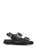 Black Olívia Leather Sandals