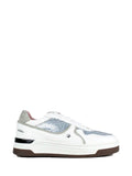 Tenis de piel blanca y purpurina