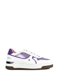 Zapatillas de Piel Blanca y Purpurina Morada
