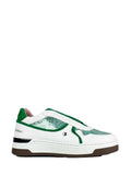 Zapatillas de Piel Blanca y Purpurina Verde