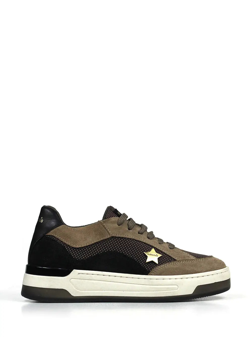 Brown Suede Sneakers with Laces and Flat Sole