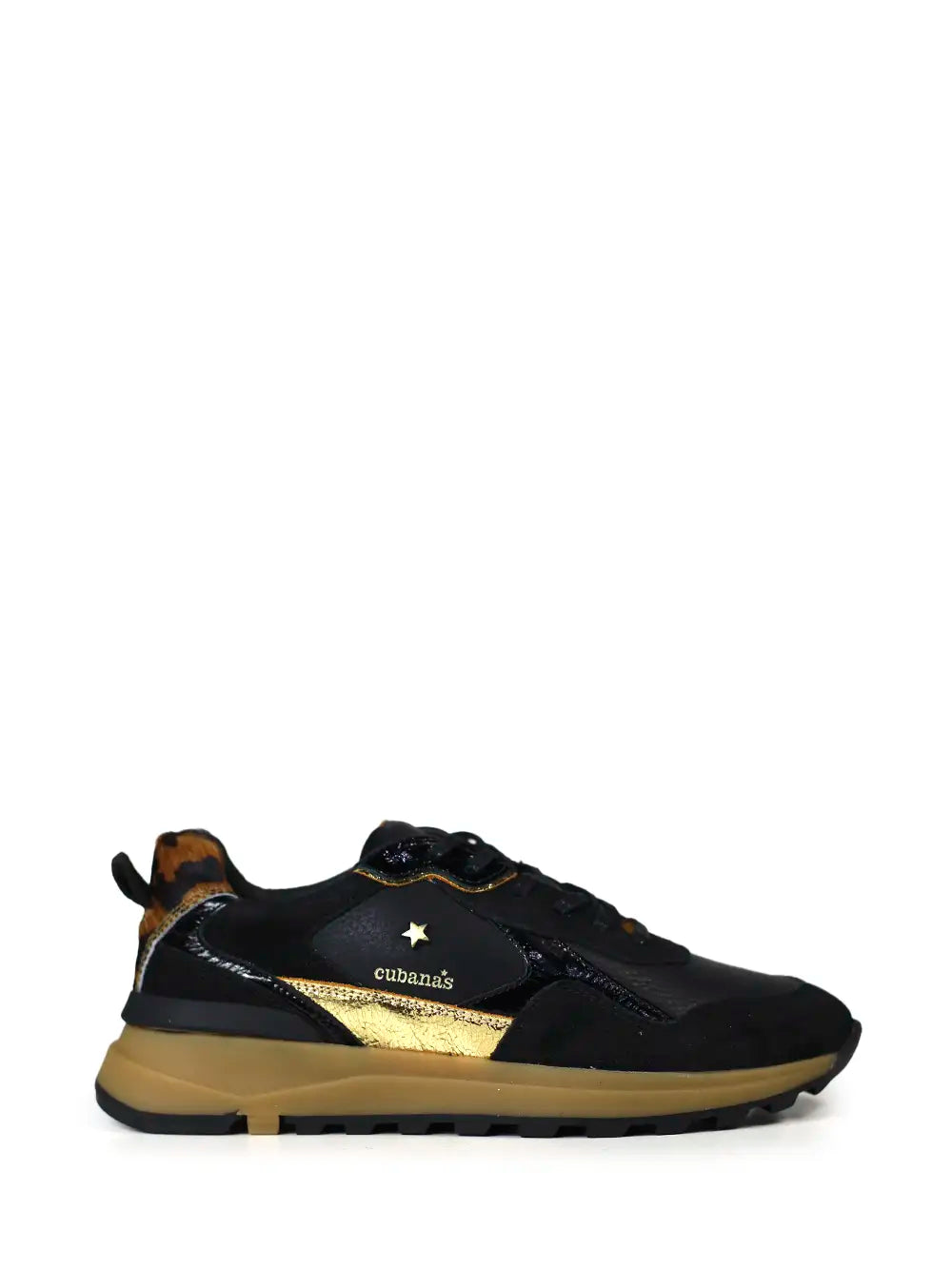 Zapatillas negras de piel
