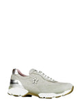 Zapatillas de tela y ante grises con cordones