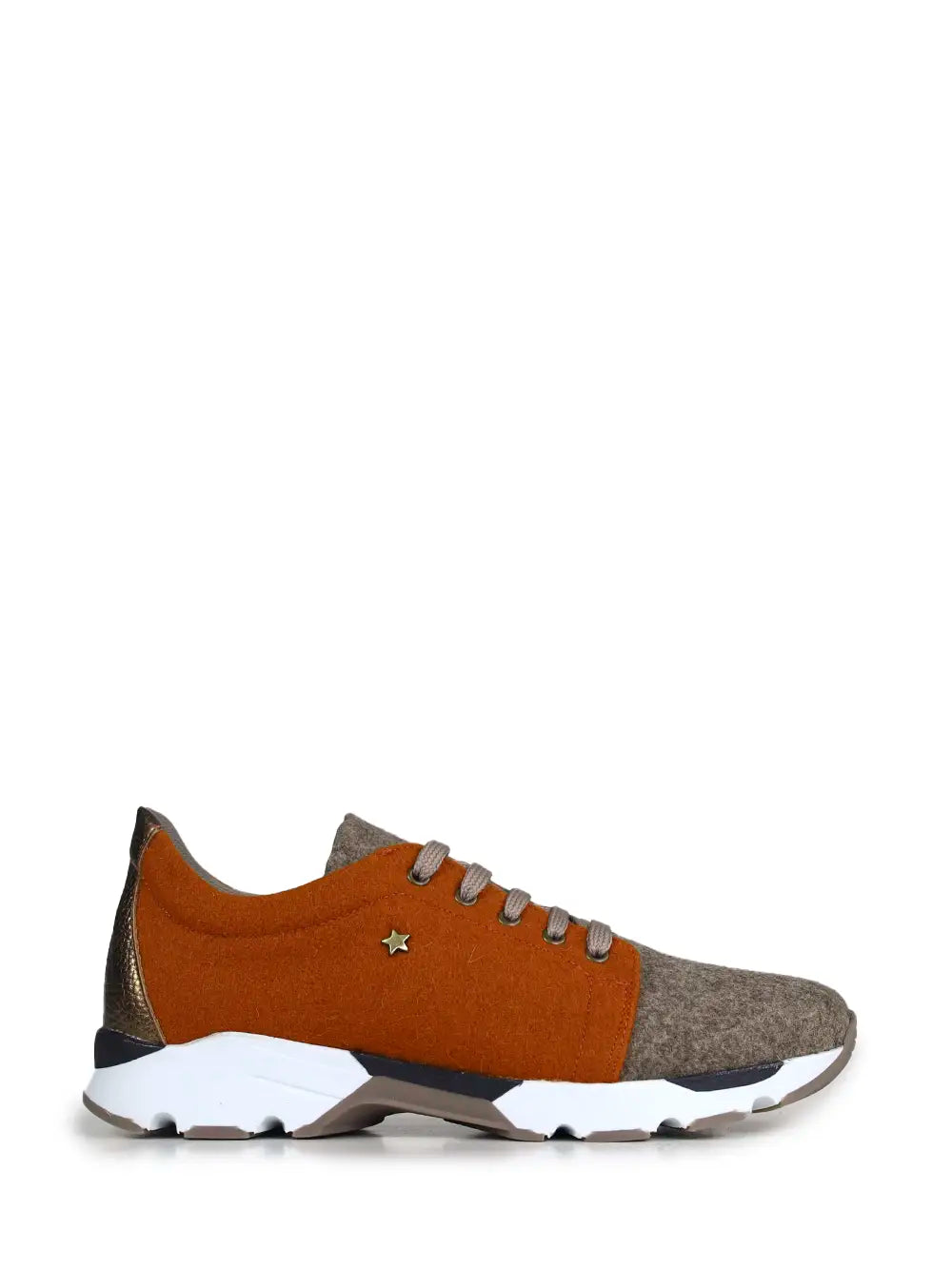 Orange and Beige Burel Sneakers