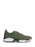 Green and Beige Burel Sneakers