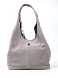 Gray Suede Shopper Shoulder Bag