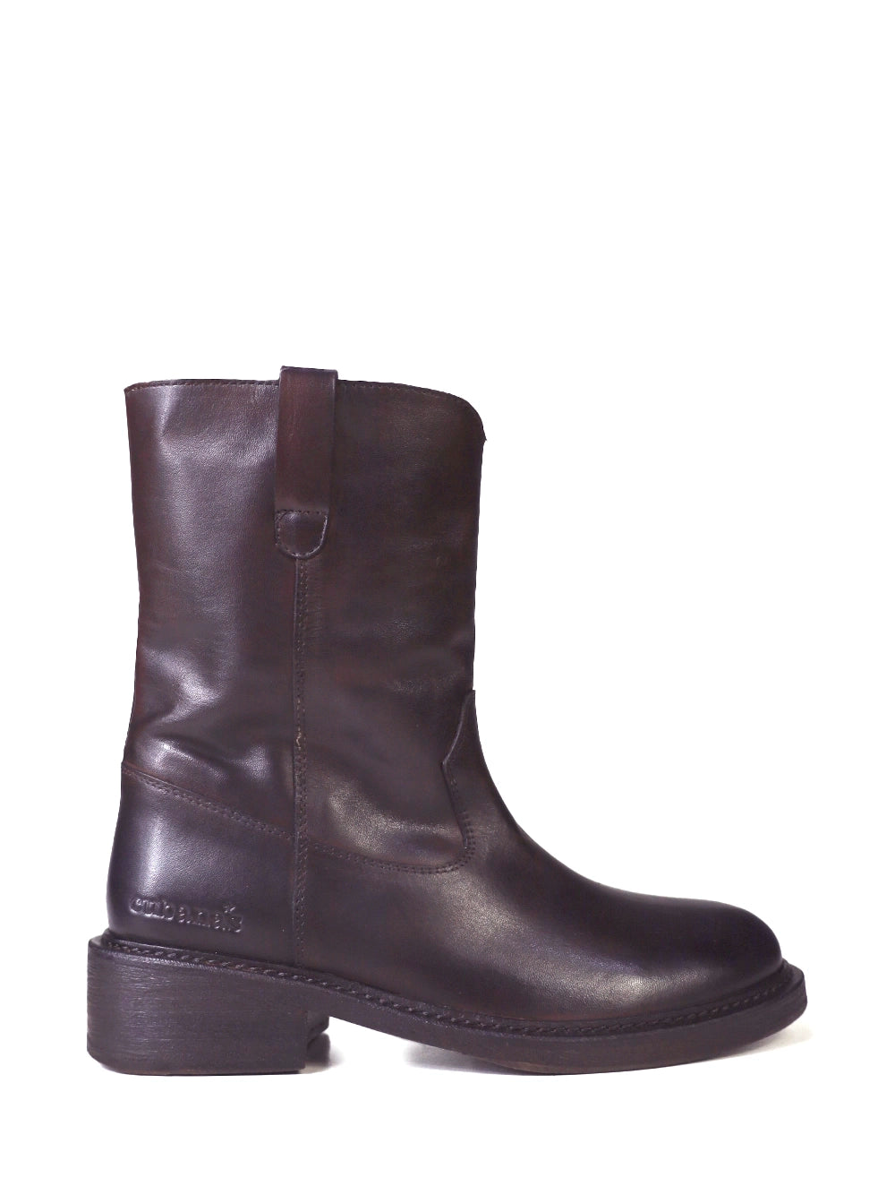 Bota em Pele Castanha e Cano Alto