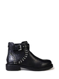 Bota Preta em Pele com Tachas