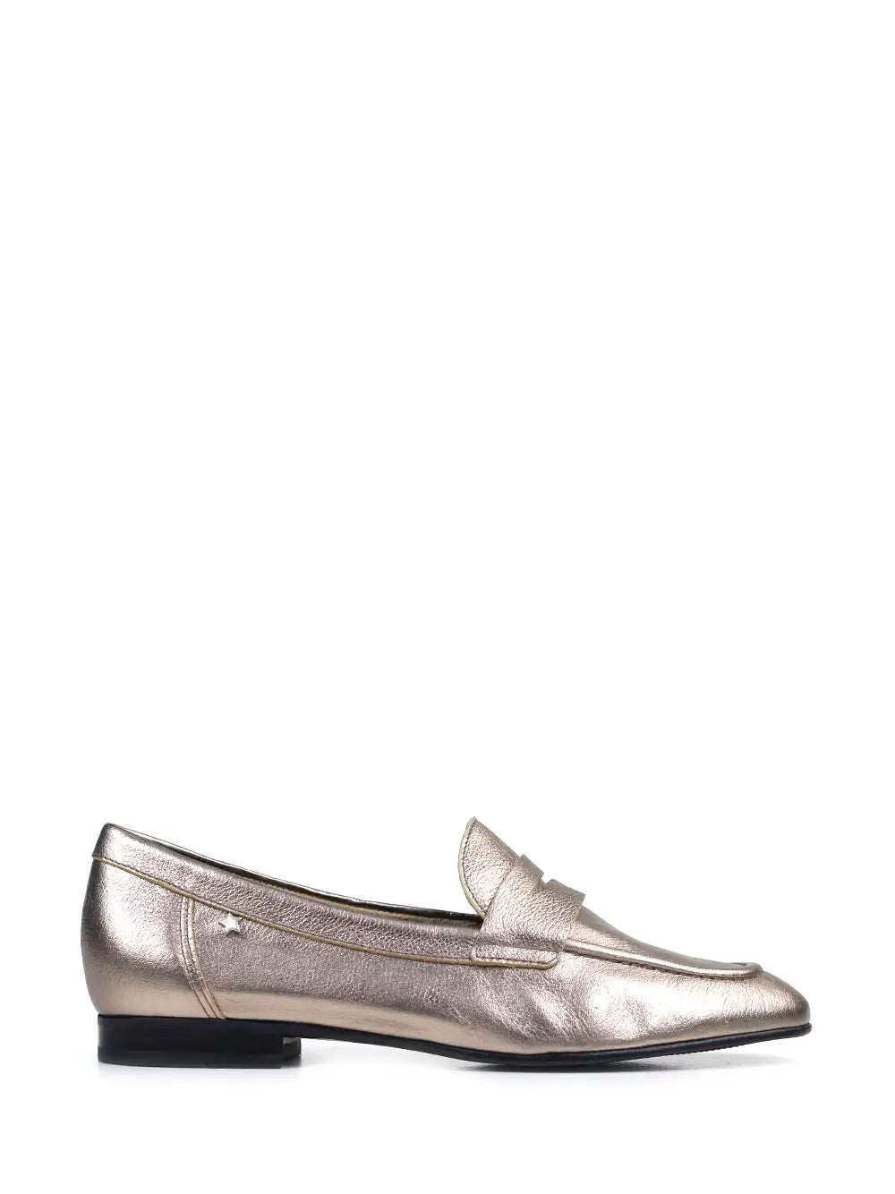 Mocassin En Cuir Doré