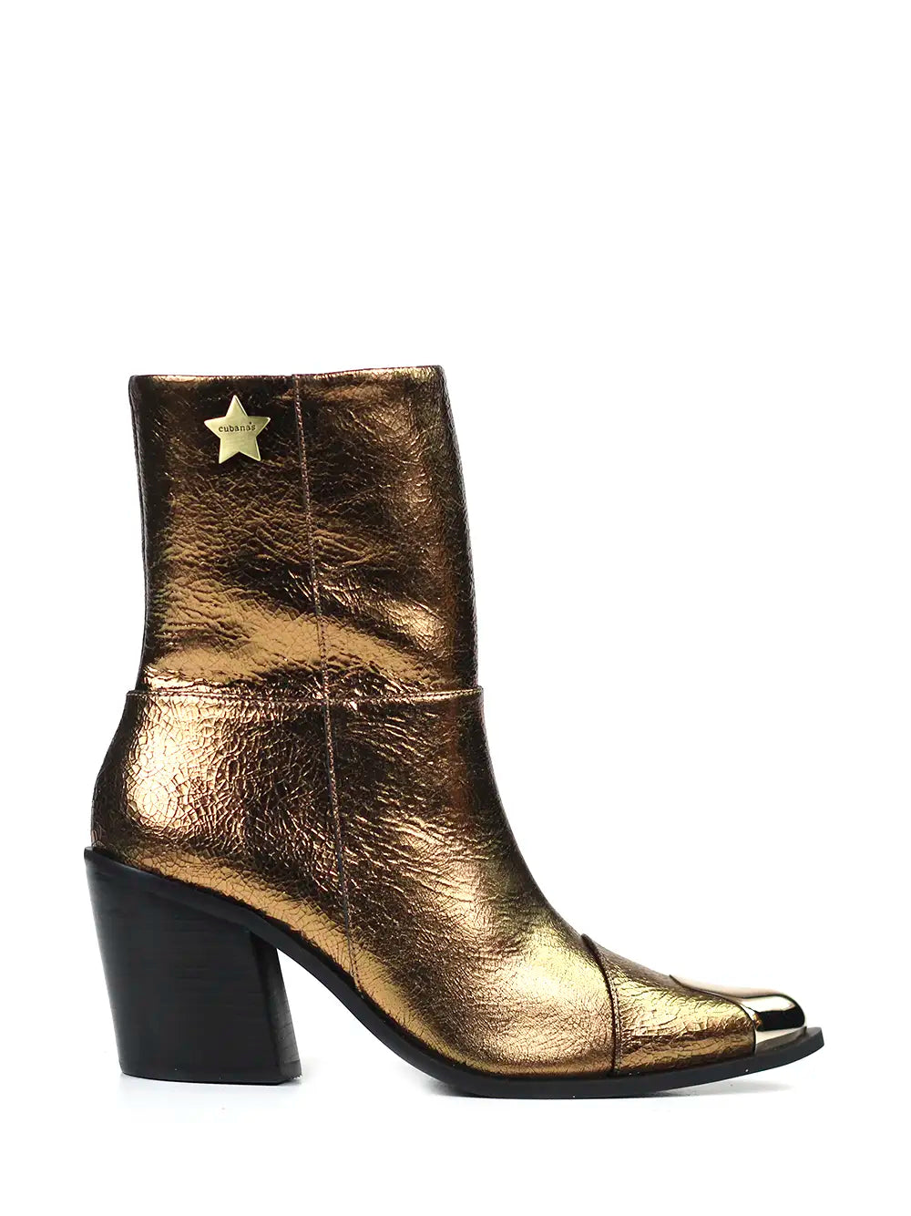Botte en Cuir Doré et Bout en Métal