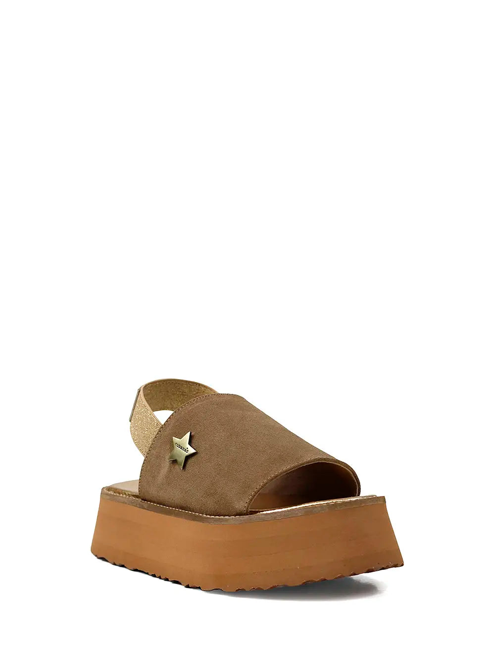 Brown Suede Platform Sandals