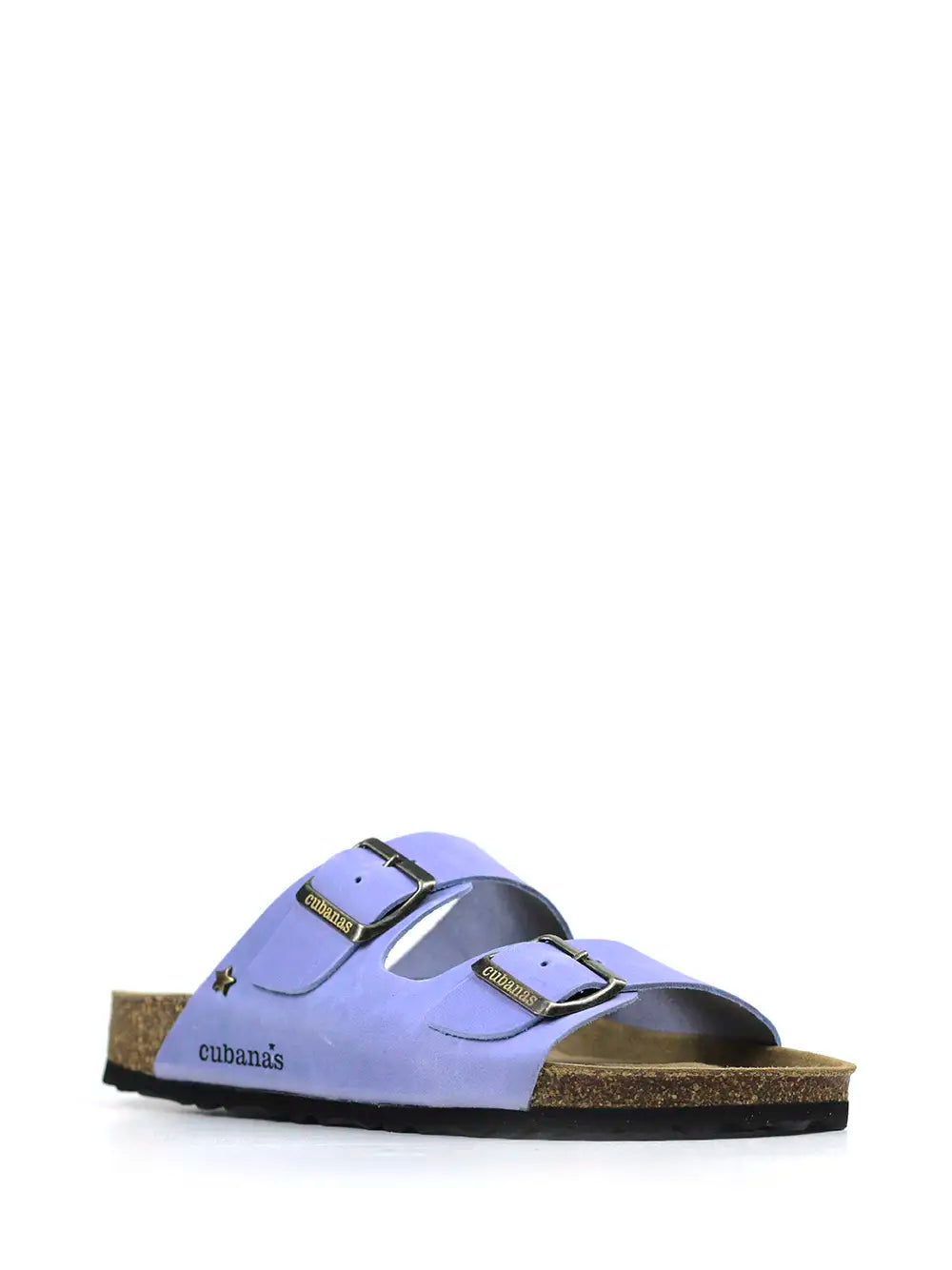 Sandália Amália em Pele Azul com Duas Tiras