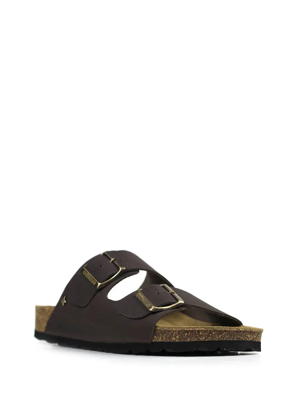 Sandália Amália em Pele Castanha com Duas Tiras