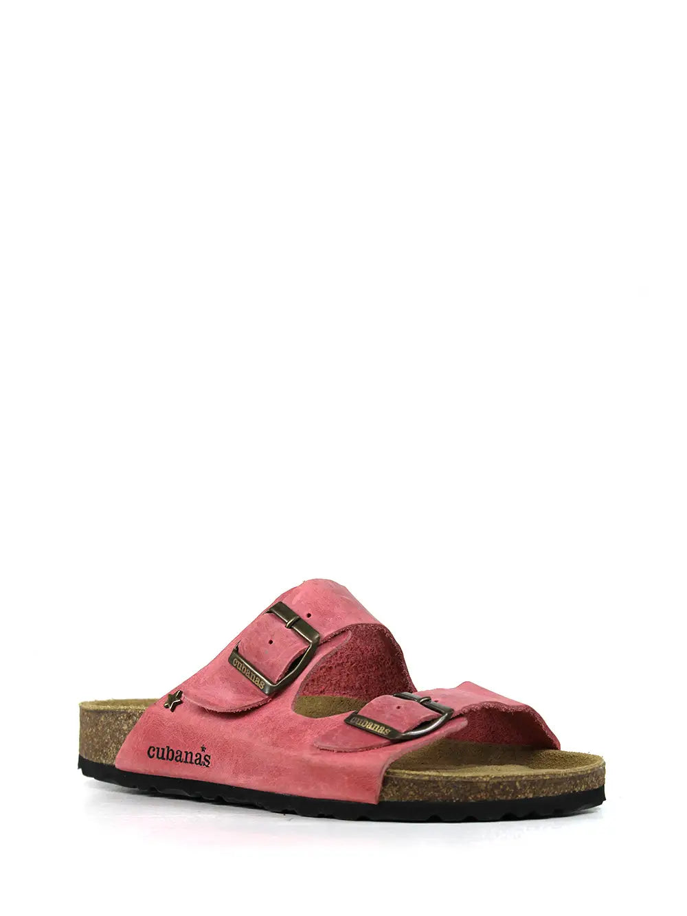 Amalia Sandal in Pink Leather with Two Straps