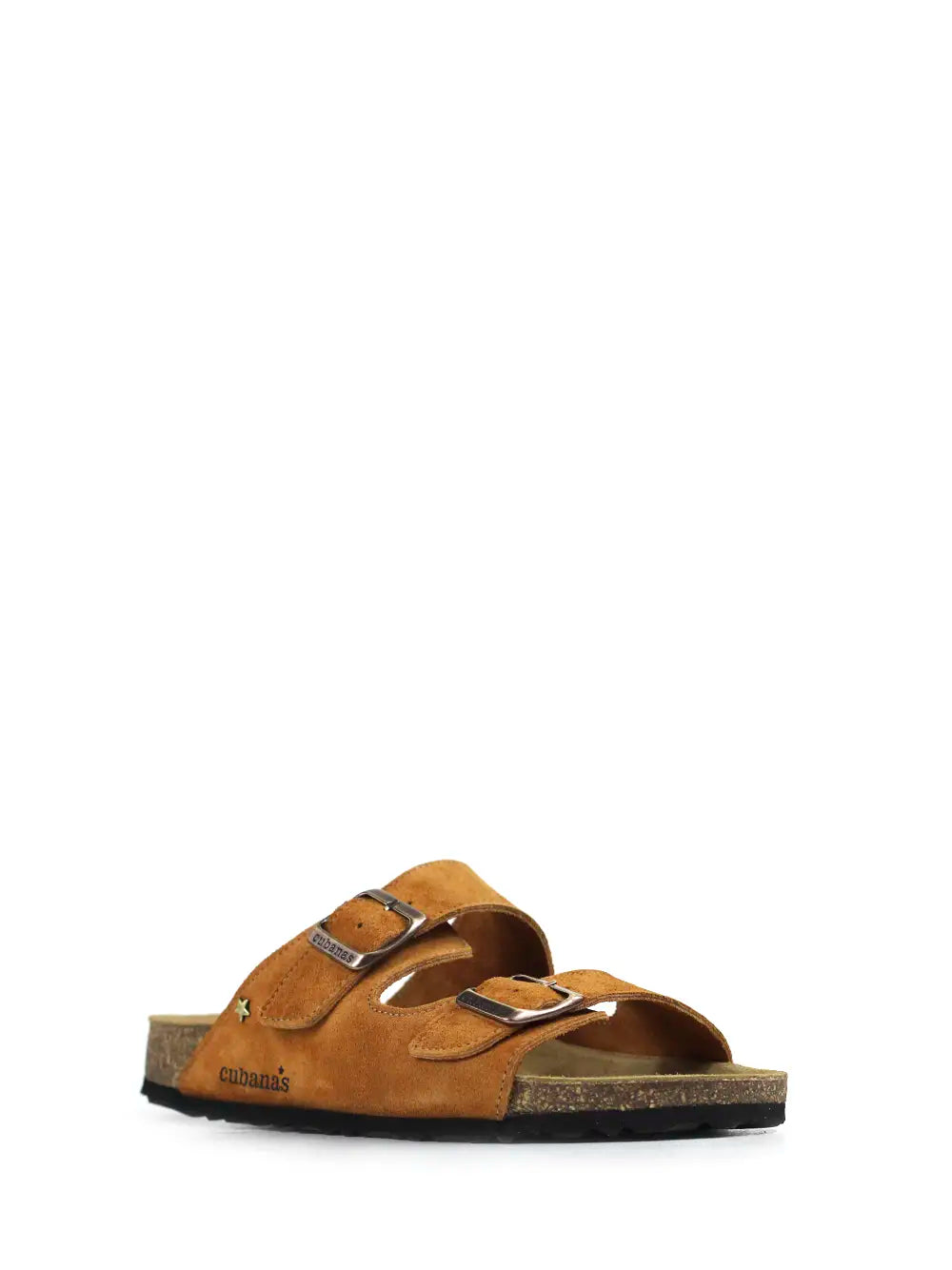 Sandália Amália em Camurça Camel com Duas Tiras