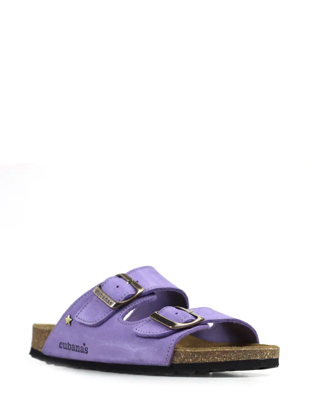 Amalia Purple Suede Sandals with Two Straps