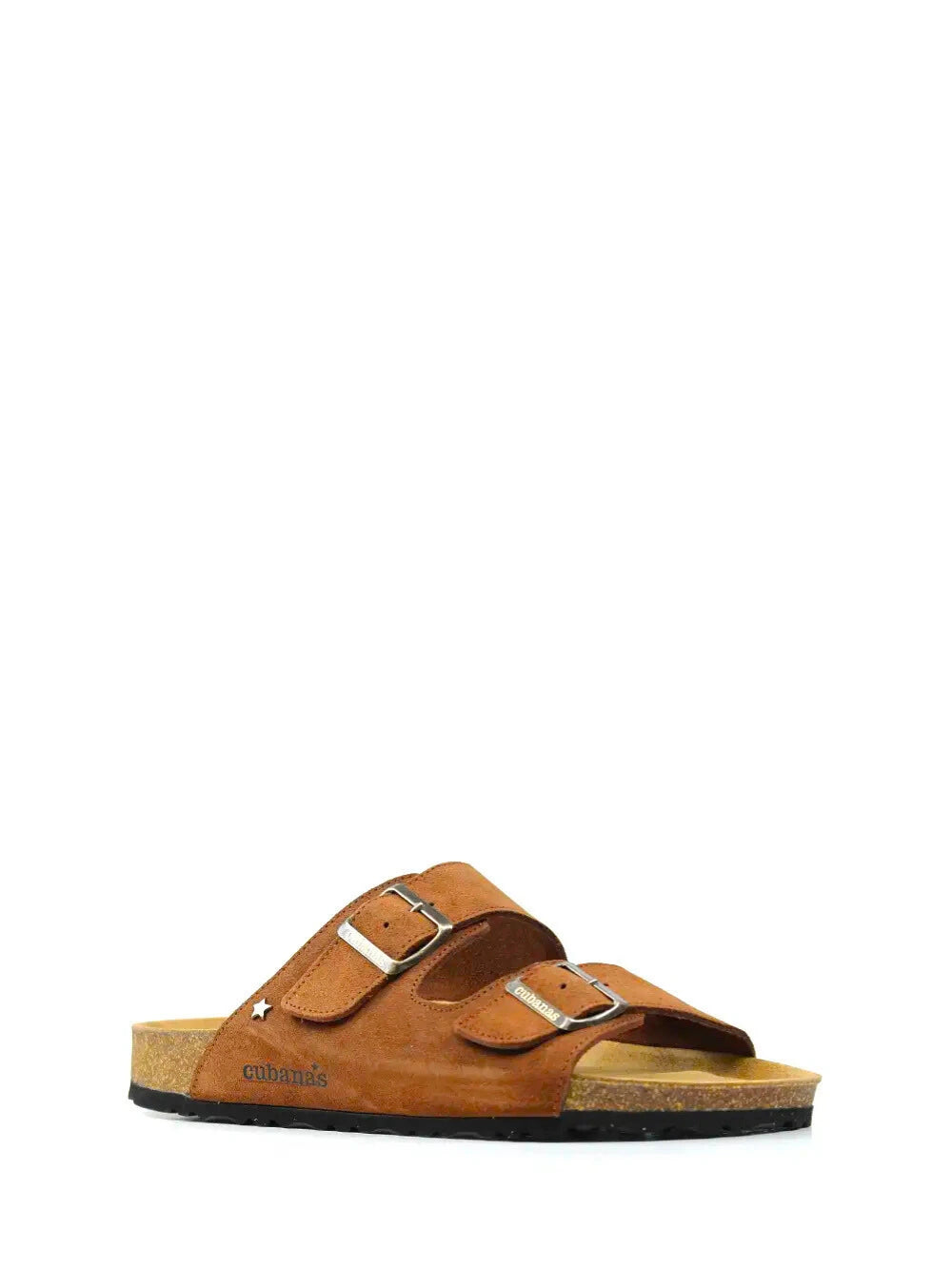 Sandale pour hommes en daim marron à deux brides