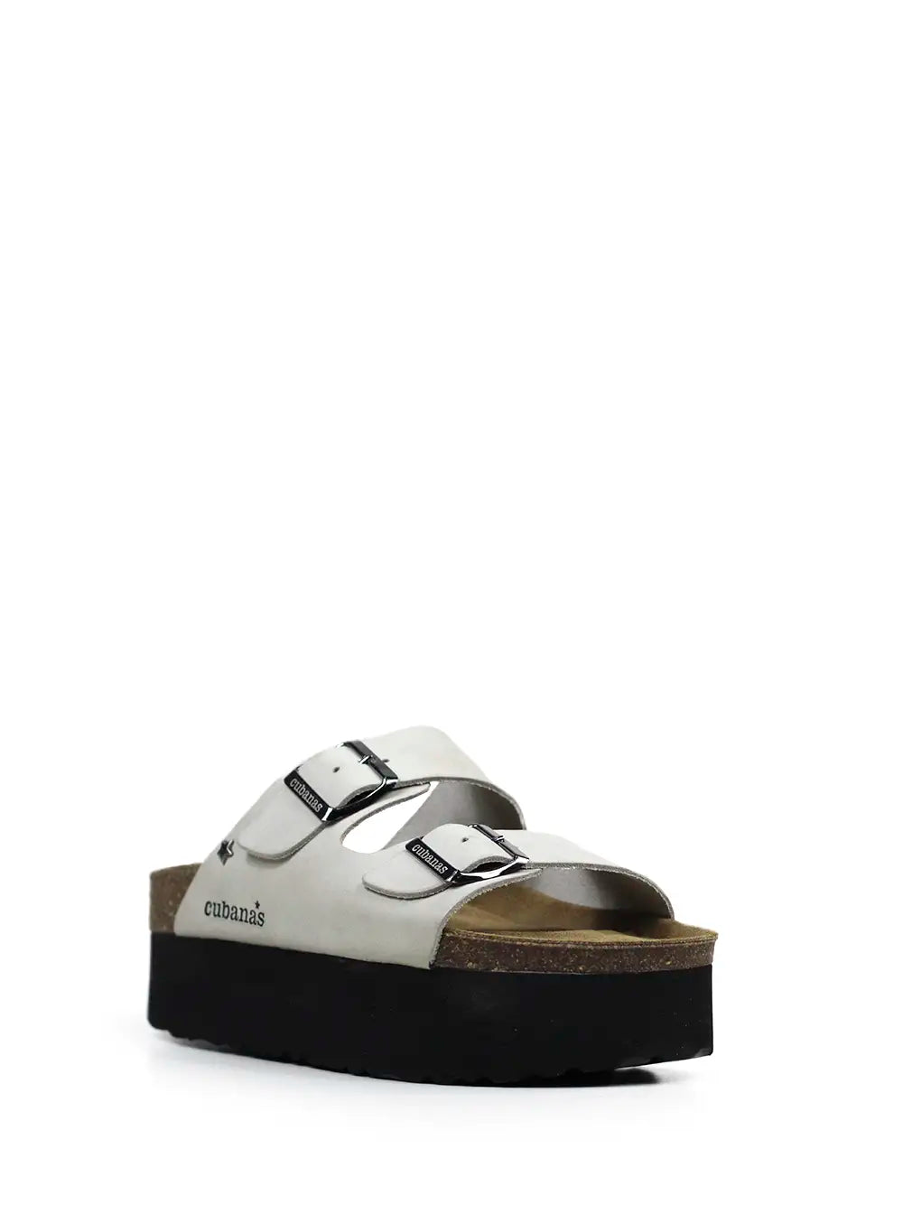 Amalia Platform Sandal in Off-White Leather