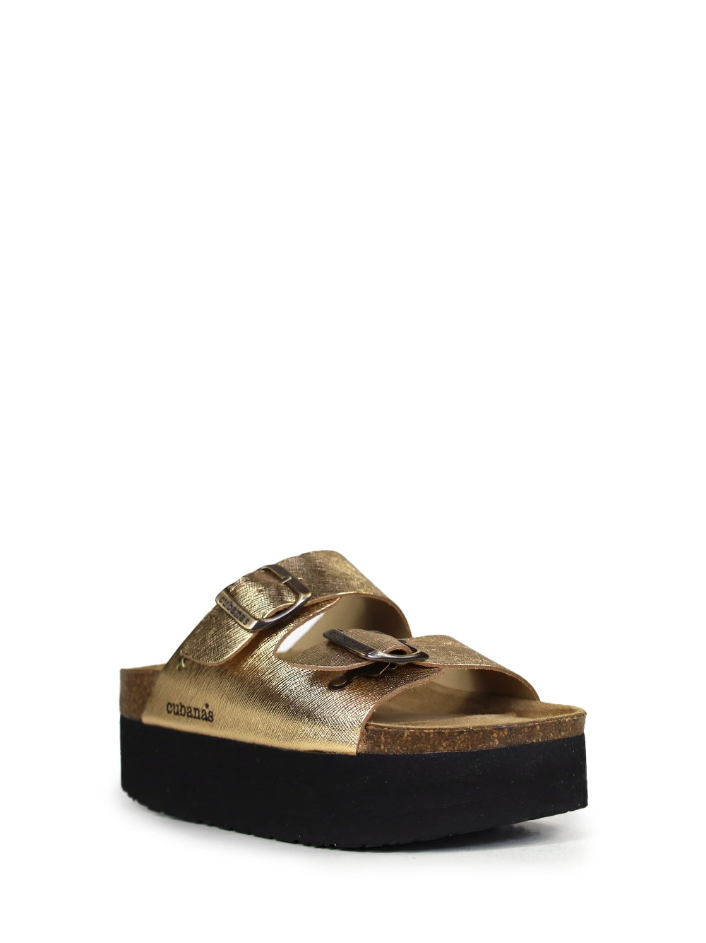 Amalia Platform Sandal in Gold Leather