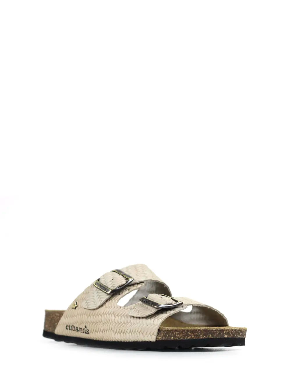 Amalia Sandal in Beige Braided Leather