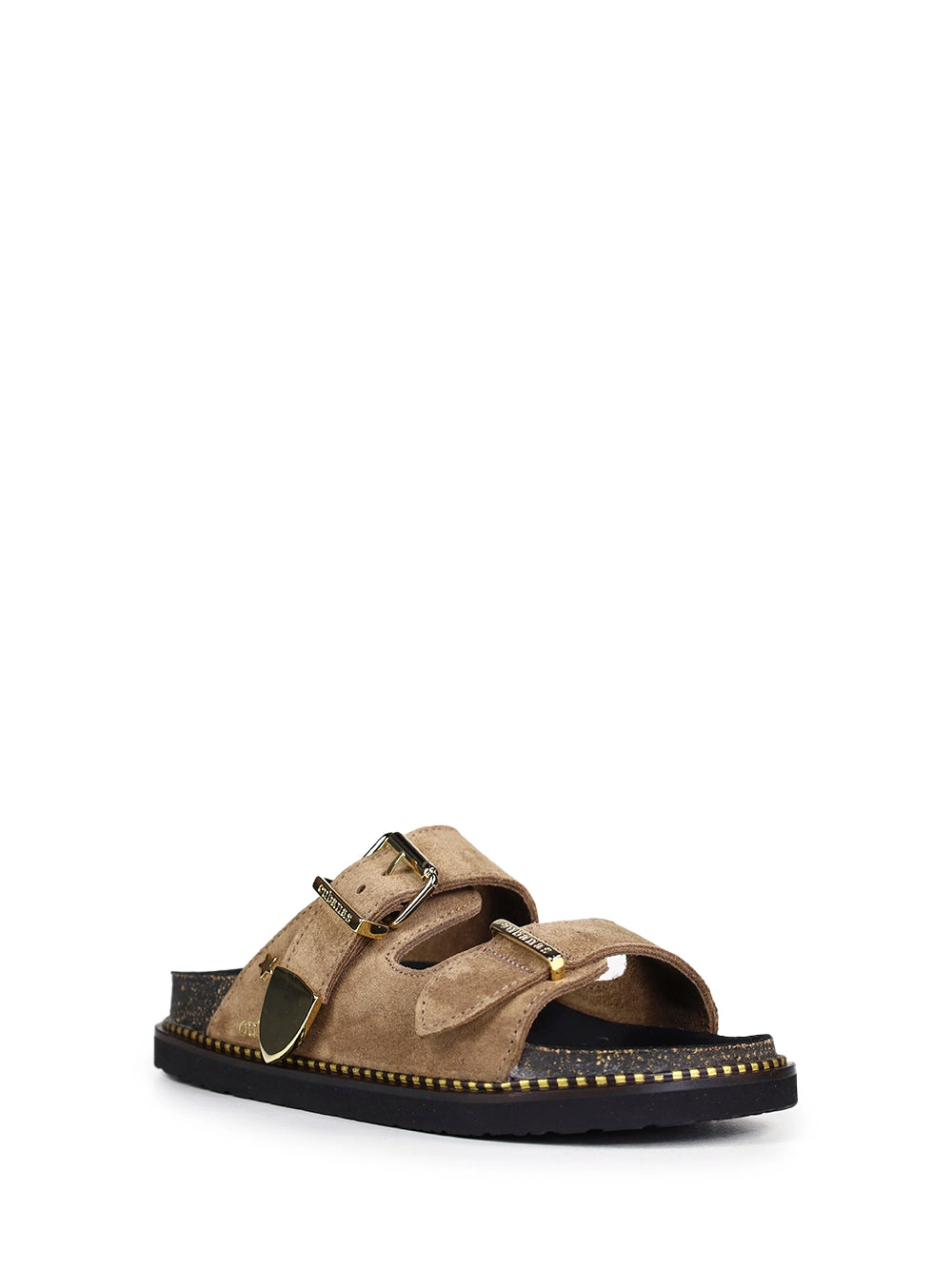 Sandália Amália em Camurça Camel e Fivela