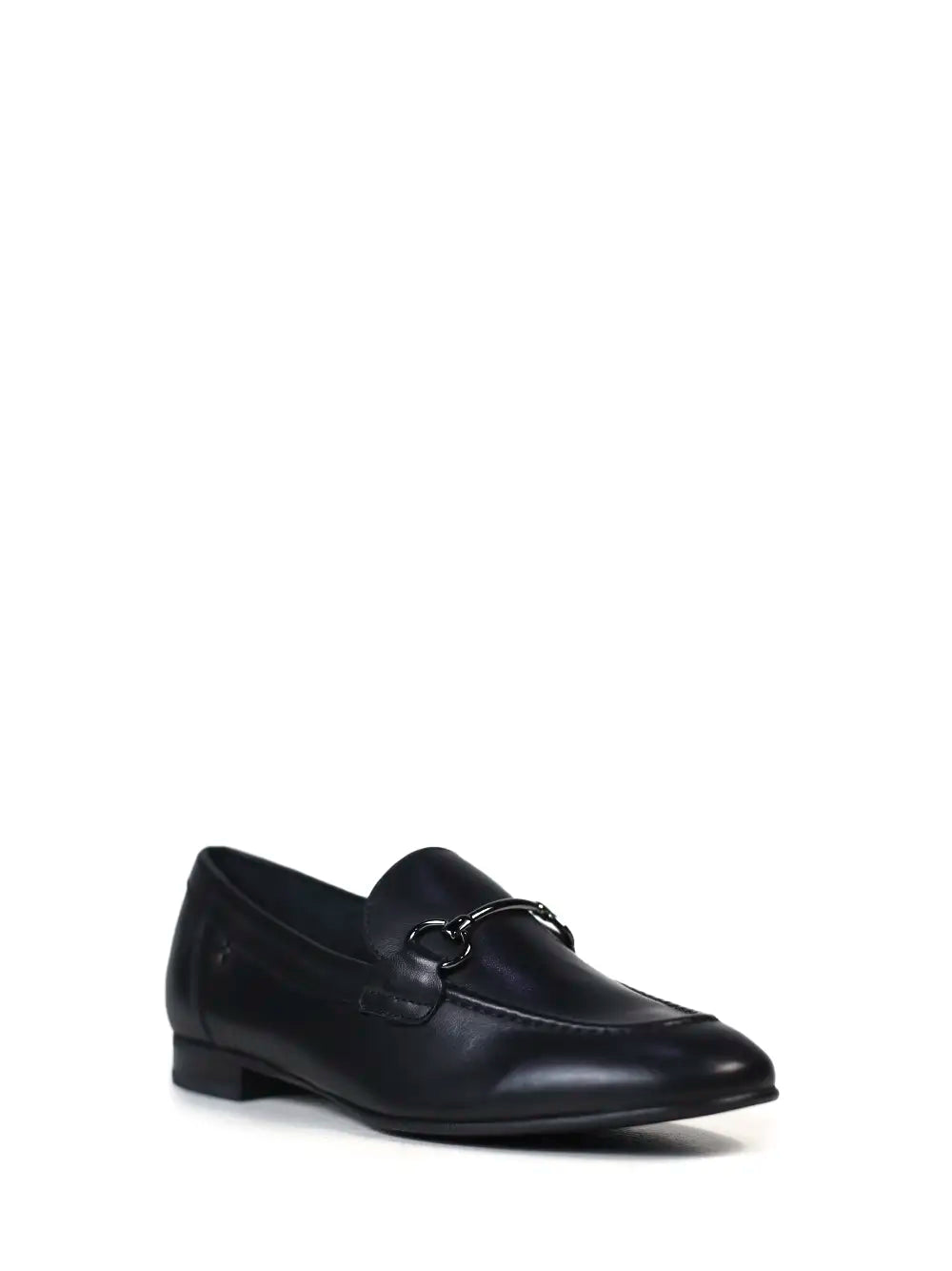 Black Leather and Metal Loafer