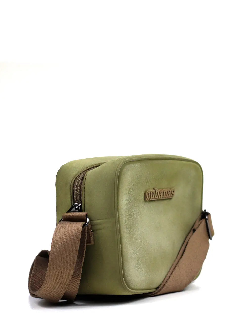 Green Bag with Nubuck Finish and Shoulder Strap