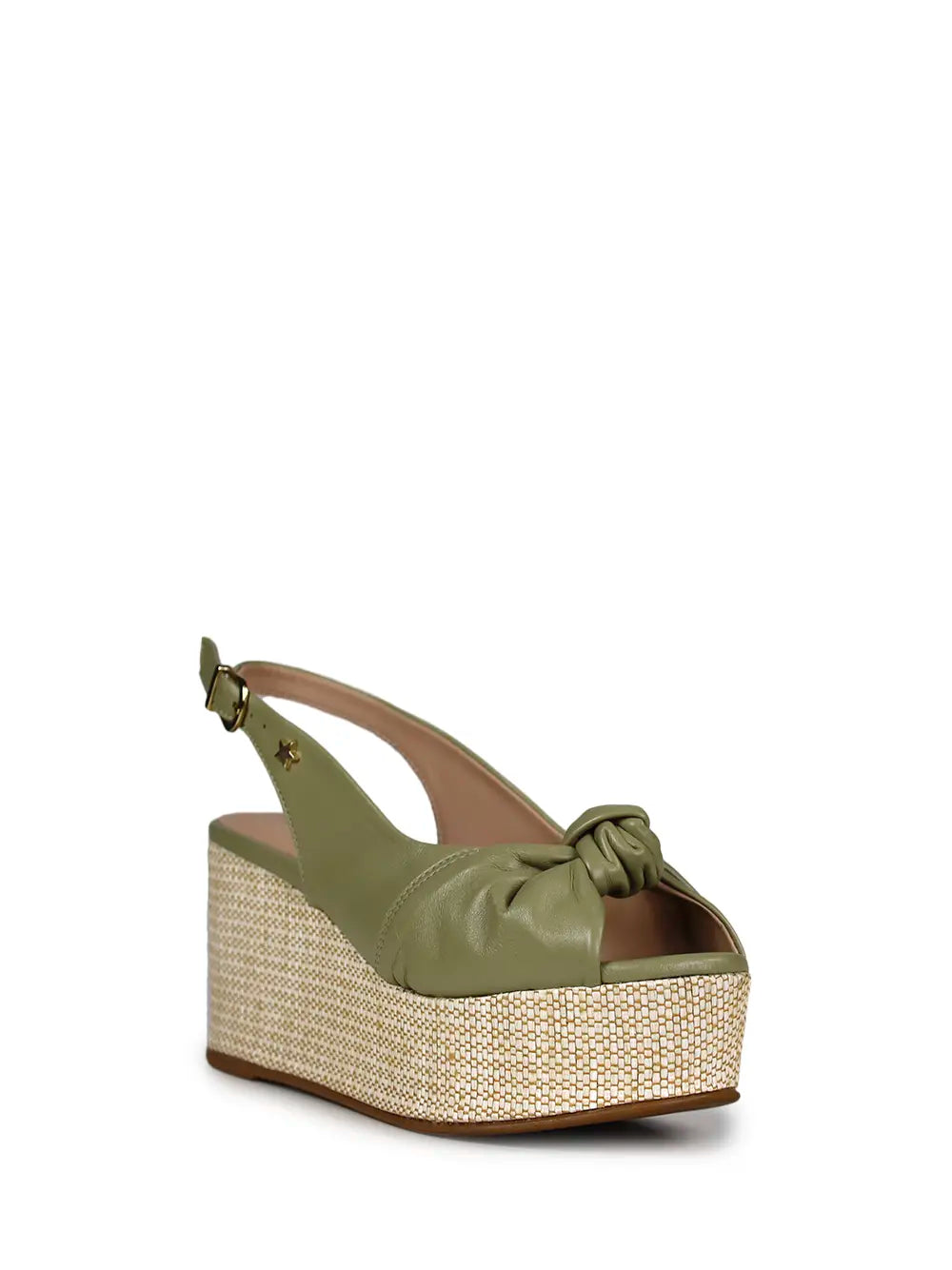 Green Leather Platform Sandal
