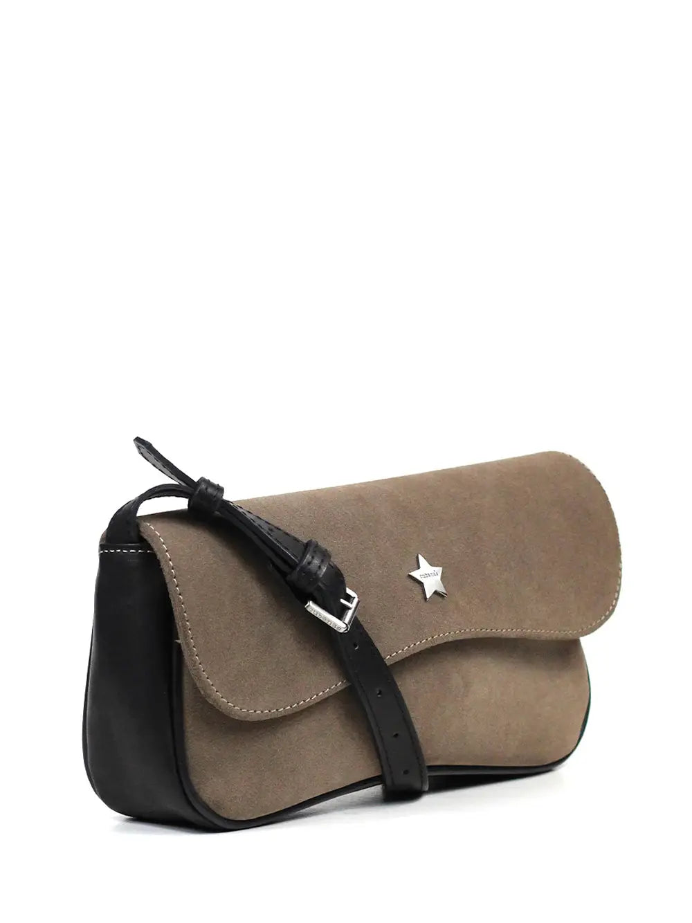 Bolso Mini de Gamuza Marrón y Asa Bandolera