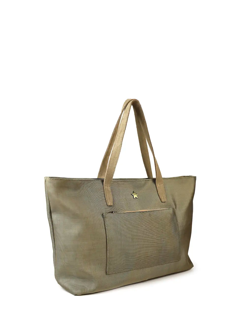 Sac Shopper en Tissu Beige