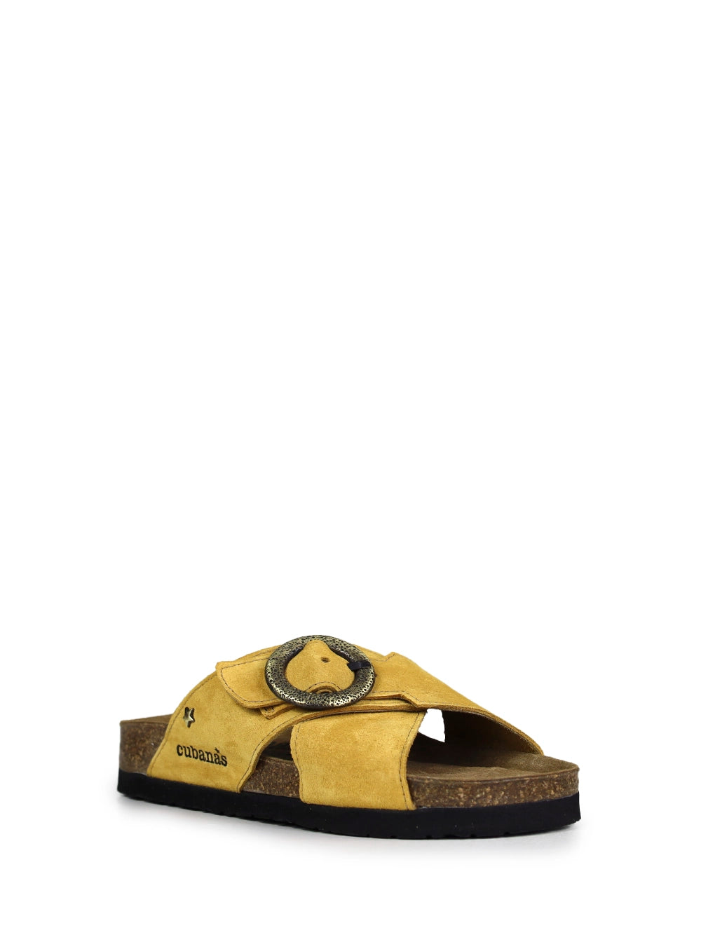 Carmo Yellow Suede Criss-Cross Strap Sandals