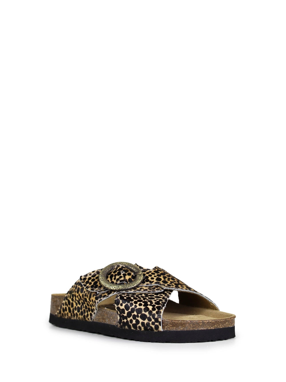 Sandália Carmo em Animal Print e Tiras Cruzadas