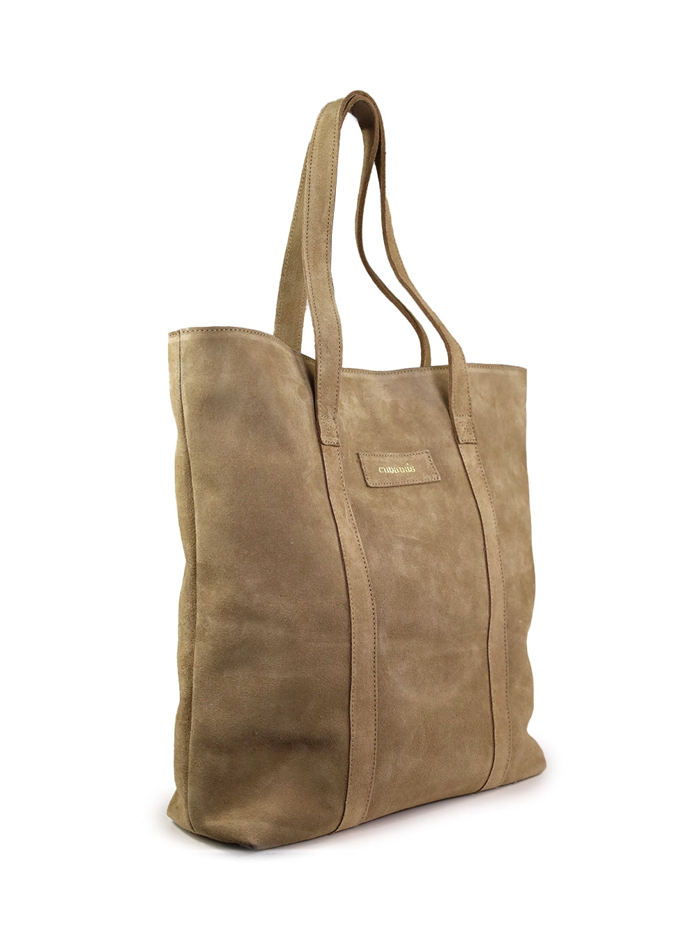 Beige Suede Maxi Bag