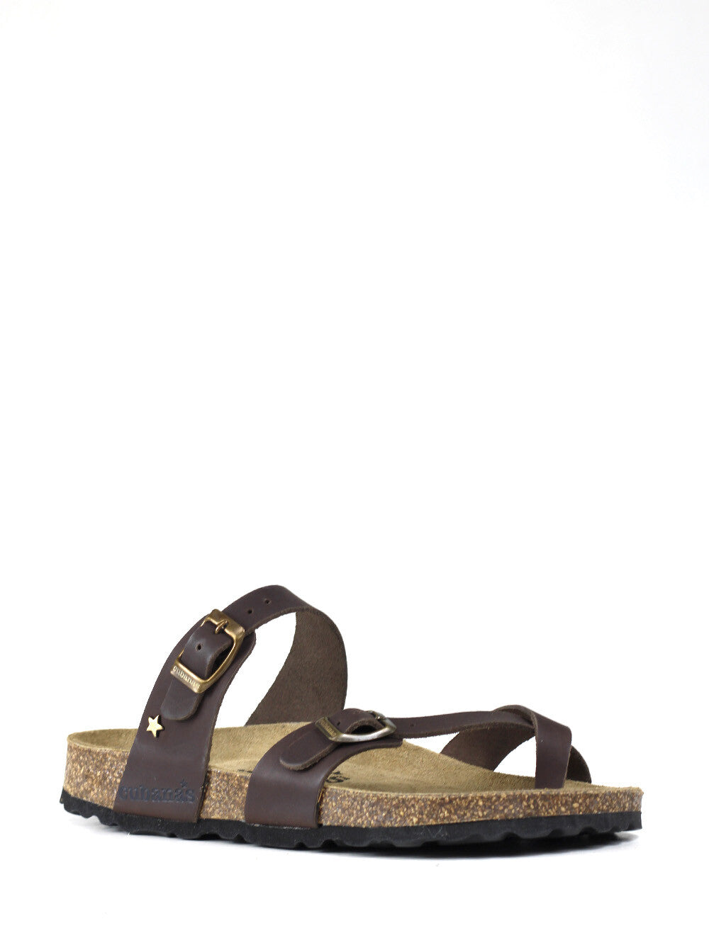 Nazare Sandal in Brown Leather with Straps